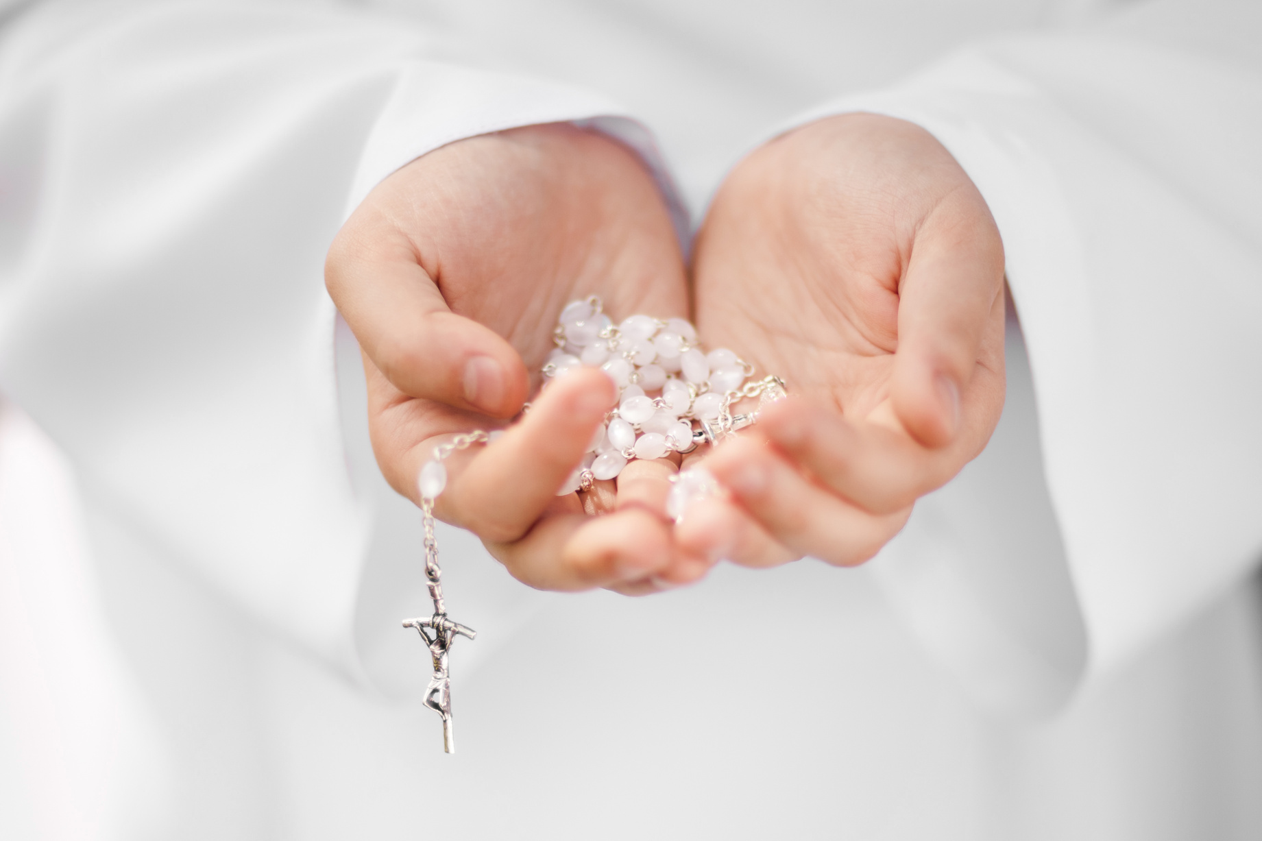 First Holy Communion rosary detail